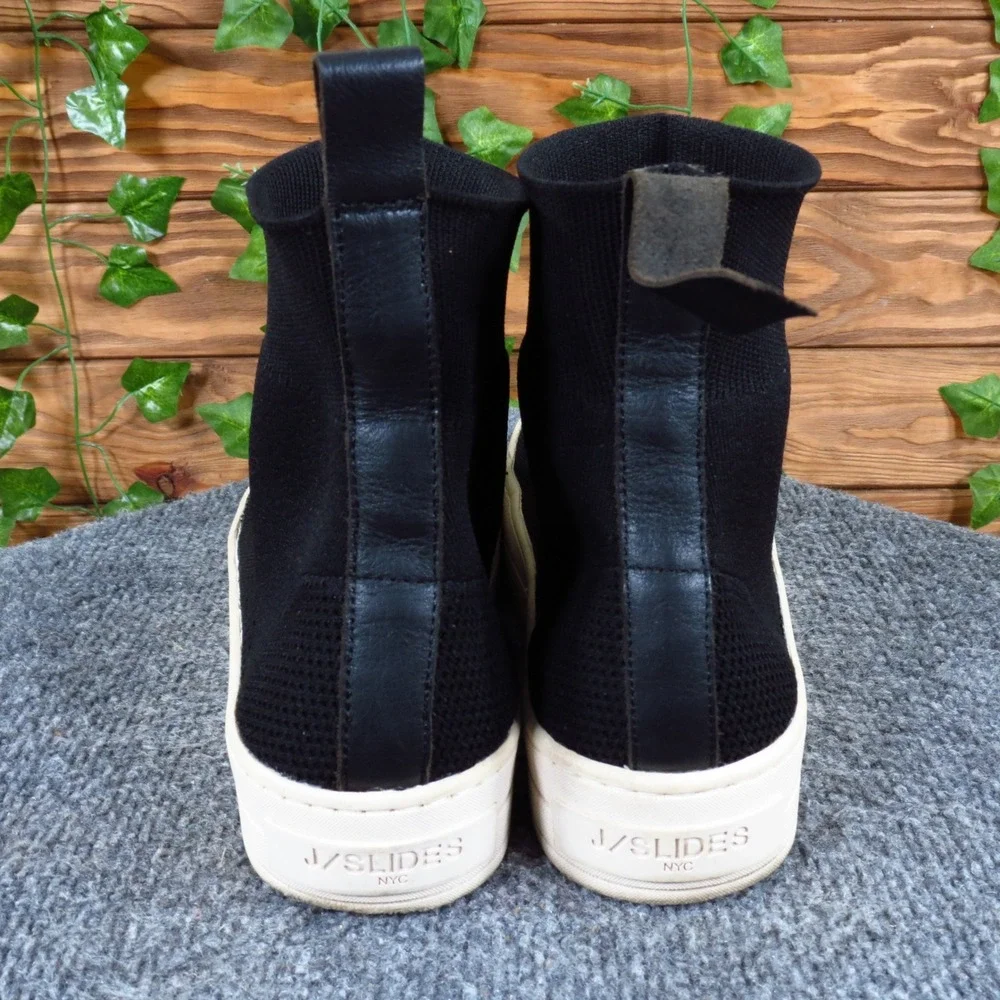 J/Slides Heroe Women Sock Bootie Sneakers 8.5 Athleisure Platform Black Knit